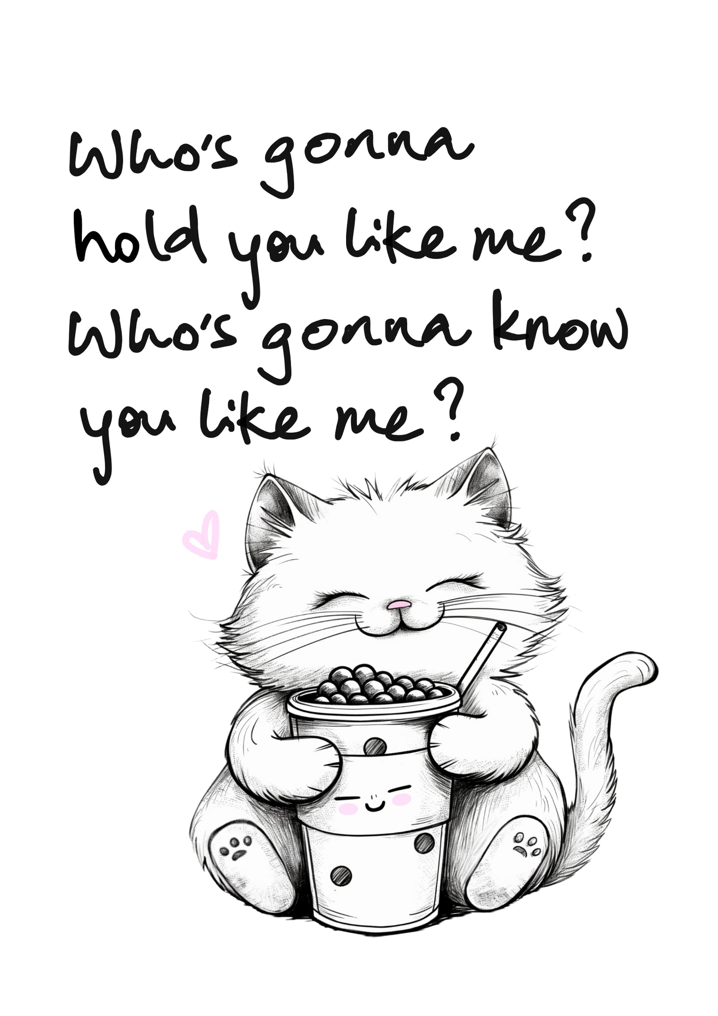 Taylor Swift Lyrics Boba Cat Hoodie, 5 Colors