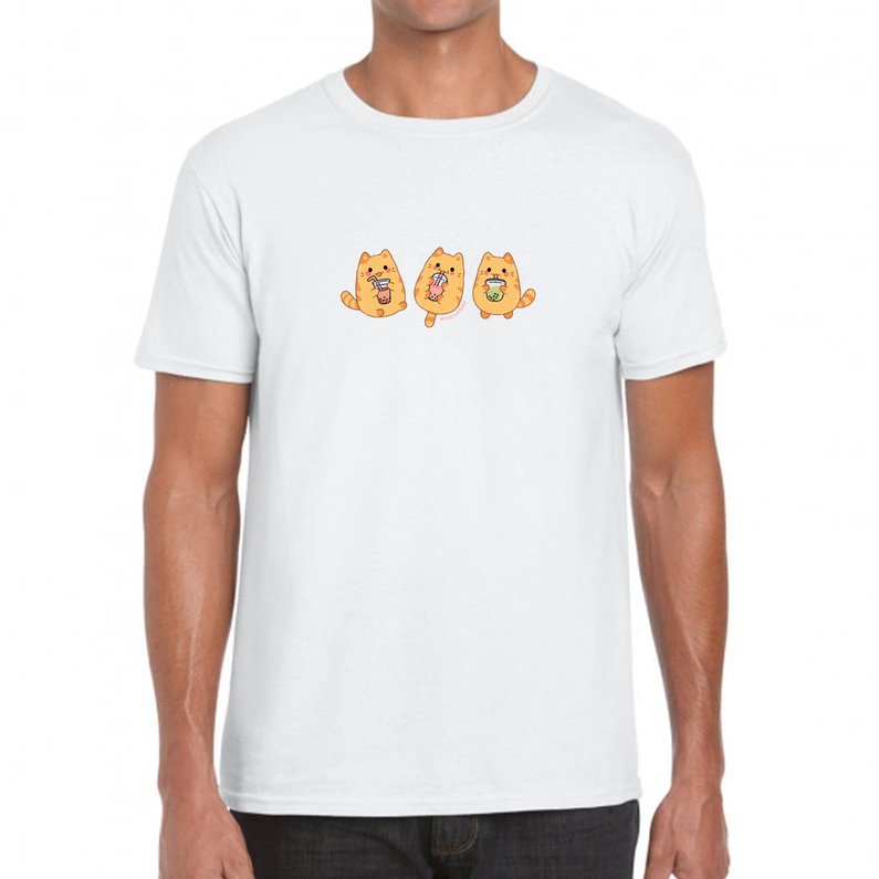 Boba Cat Triplets Tee, 4 Colors