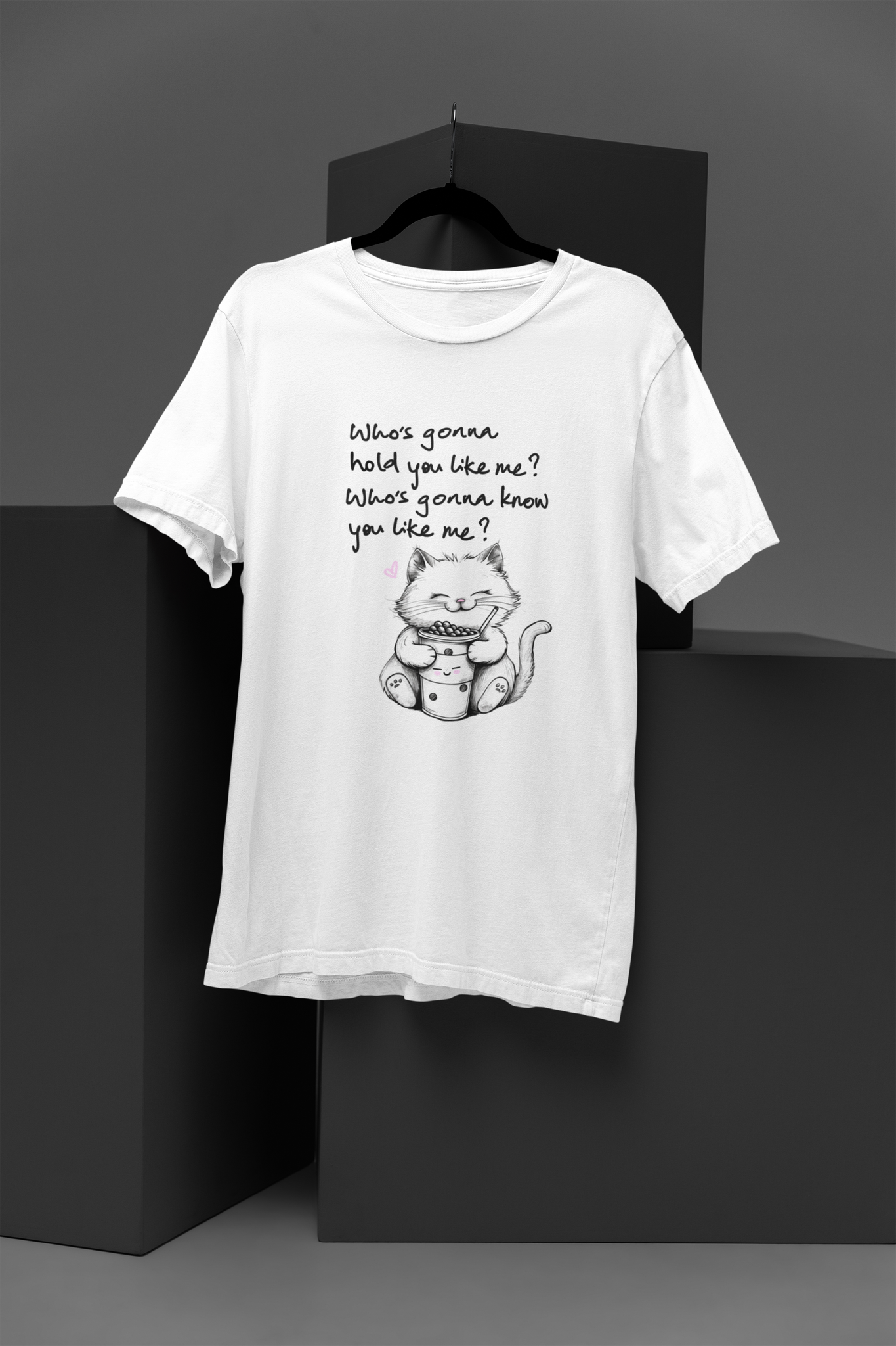 Taylor Swift Lyrics Boba Cat Tee, 3 Colors