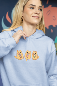 Boba Cat Triplets Hoodie, 6 Colors