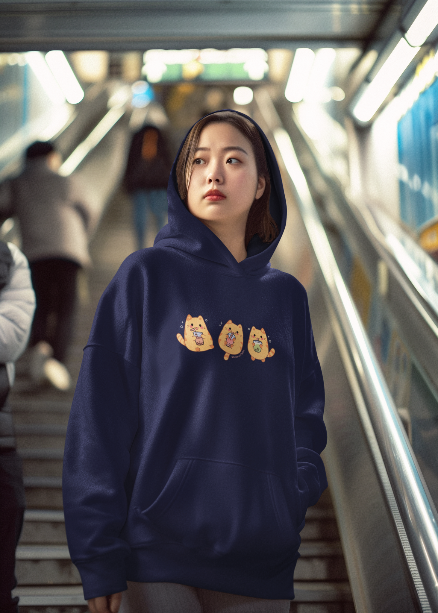 Boba Cat Triplets Hoodie, 6 Colors