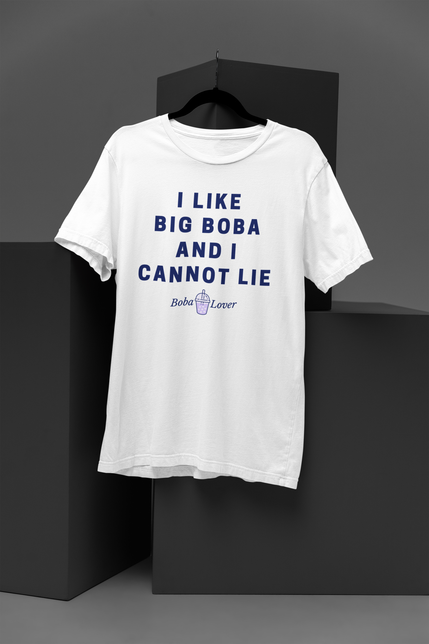 I Like Big Boba & I Cannot Lie Tee, White & Blue