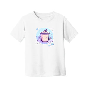 Boba Milk Tea Kids / Toddler Jersey Tee - White, Pink, Blu