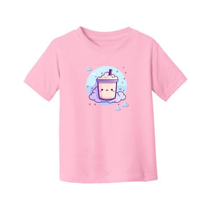 Boba Milk Tea Kids / Toddler Jersey Tee PInk