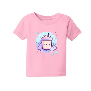 Boba Milk Tea Infant Tee (6-24M) - Pink & White